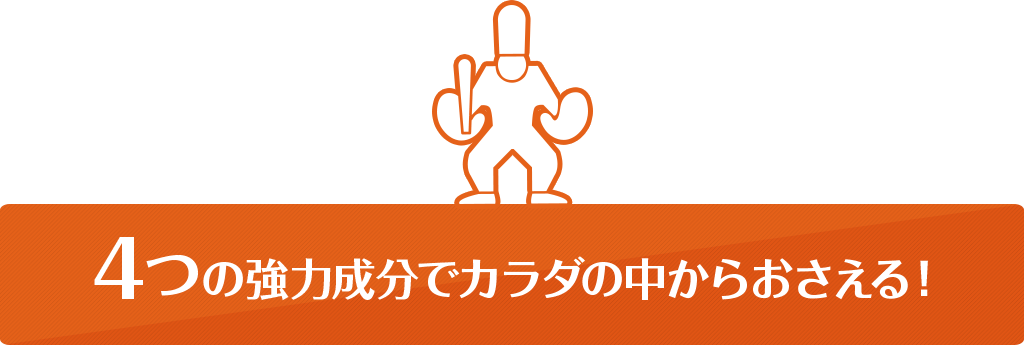 4つの強力成分でカラダの中からおさえる！