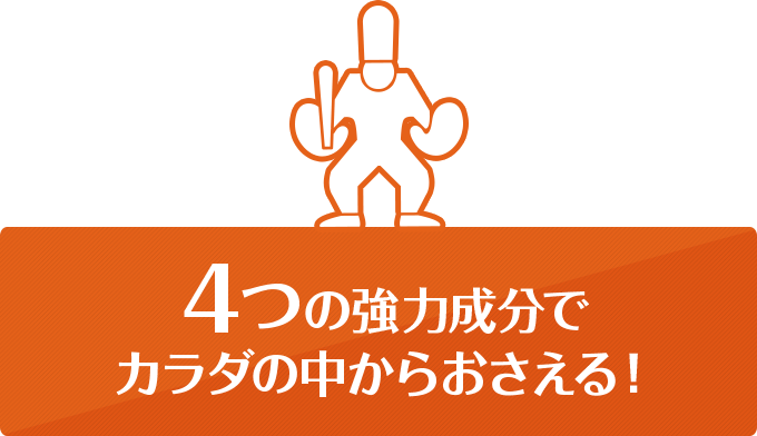 4つの強力成分でカラダの中からおさえる！